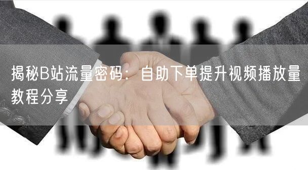 揭秘B站流量密码：自助下单提升视频播放量教程分享