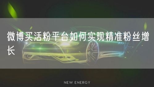 微博买活粉平台如何实现精准粉丝增长