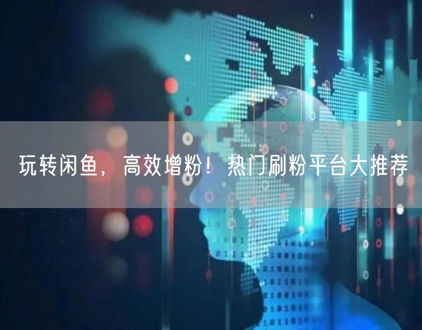 玩转闲鱼，高效增粉！热门刷粉平台大推荐