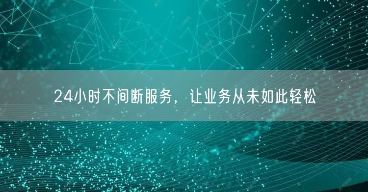 24小时不间断服务，让业务从未如此轻松