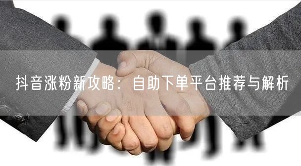抖音涨粉新攻略：自助下单平台推荐与解析