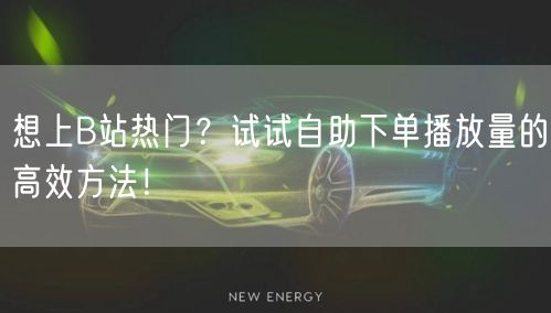 想上B站热门？试试自助下单播放量的高效方法！