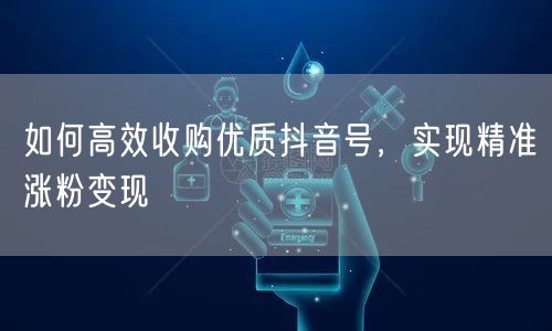 如何高效收购优质抖音号，实现精准涨粉变现
