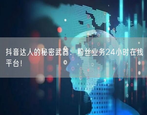 抖音达人的秘密武器：粉丝业务24小时在线