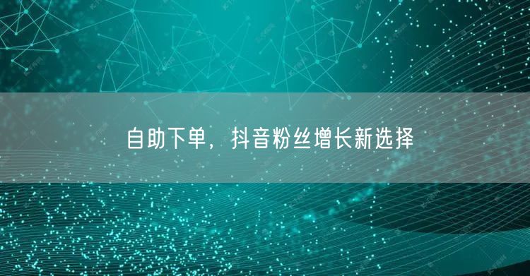 自助下单，抖音粉丝增长新选择