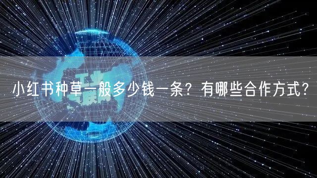 小红书种草一般多少钱一条？有哪些合作方式？