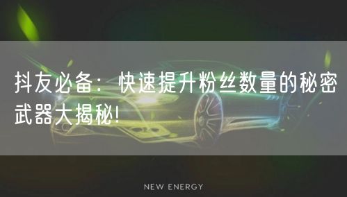 抖友必备：快速提升粉丝数量的秘密武器大揭秘!