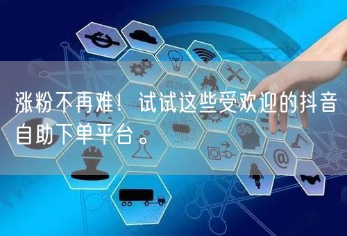 涨粉不再难！试试这些受欢迎的抖音自助下单平台。