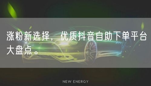 涨粉新选择，优质抖音自助下单平台大盘点。
