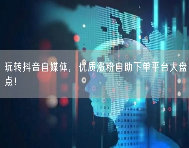 玩转抖音自媒体，优质涨粉自助下单平台大盘