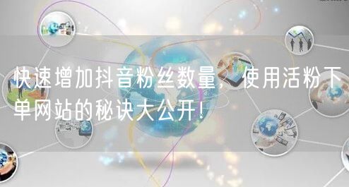 快速增加抖音粉丝数量，使用活粉下单网站的秘诀大公开！