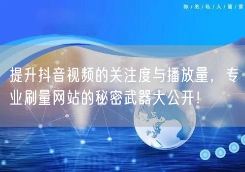 提升抖音视频的关注度与播放量，专业刷量网站的秘密武器大公开！