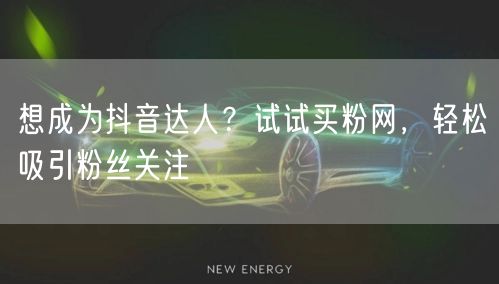 想成为抖音达人？试试买粉网，轻松吸引粉丝关注