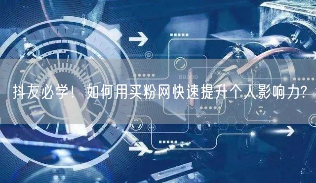 抖友必学！如何用买粉网快速提升个人影响力?