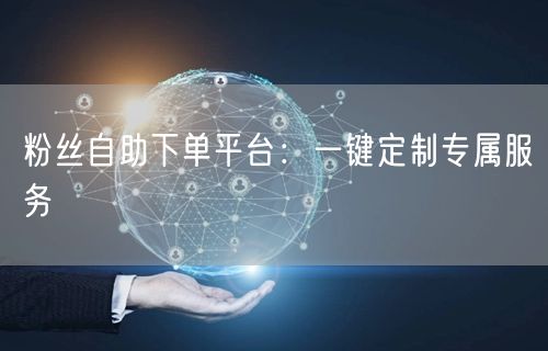 粉丝自助下单平台：一键定制专属服务