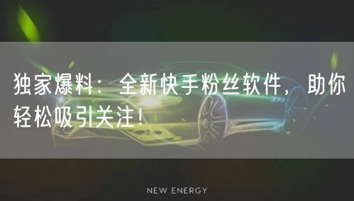 独家爆料：全新快手粉丝软件，助你轻松吸引关注！
