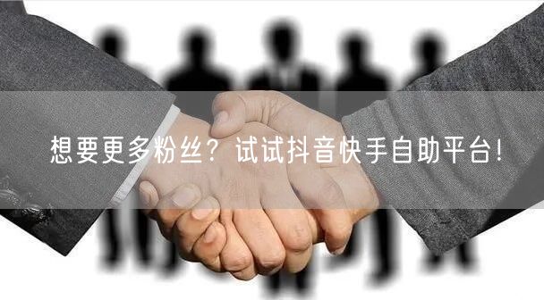 想要更多粉丝？试试抖音快手自助平台！