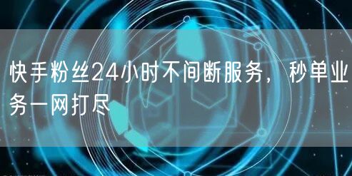 快手粉丝24小时不间断服务，秒单业务一网打尽