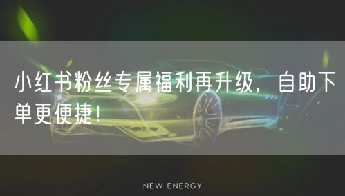 小红书粉丝专属福利再升级，自助下单更便捷！