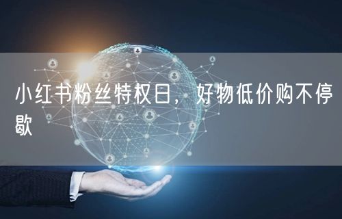 小红书粉丝特权日，好物低价购不停歇