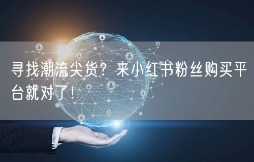寻找潮流尖货？来小红书粉丝购买平台就对了！