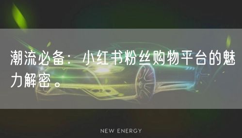潮流必备：小红书粉丝购物平台的魅力解密。
