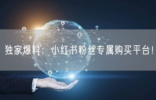 独家爆料：小红书粉丝专属购买平台！
