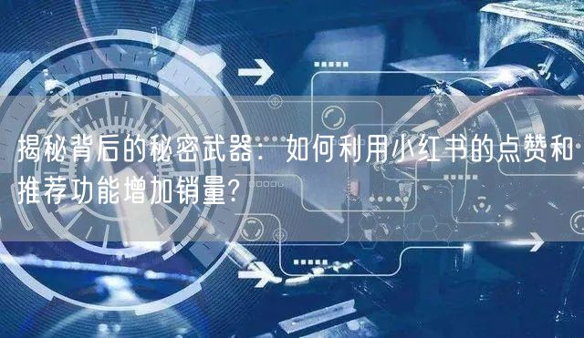 揭秘背后的秘密武器：如何利用小红书的点赞和推荐功能增加销量?