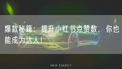 爆款秘籍：提升小红书点赞数，你也能成为达人！