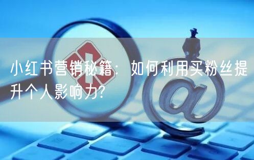 小红书营销秘籍：如何利用买粉丝提升个人影响力?