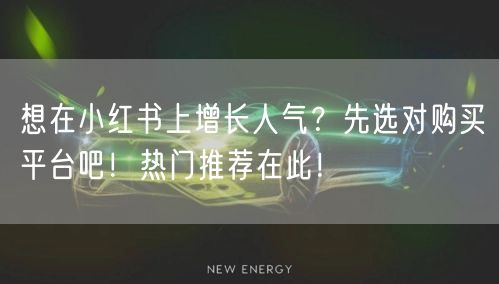 想在小红书上增长人气？先选对购买平台吧！