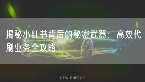 揭秘小红书背后的秘密武器：高效代刷业务全攻略