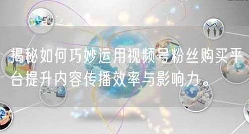揭秘如何巧妙运用视频号粉丝购买平台提升内