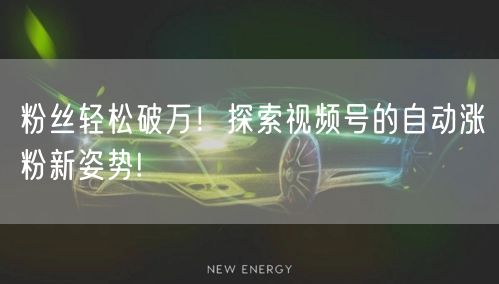 粉丝轻松破万！探索视频号的自动涨粉新姿势