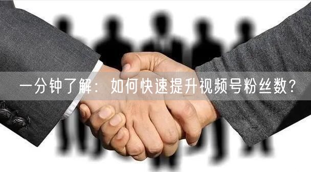 一分钟了解：如何快速提升视频号粉丝数？