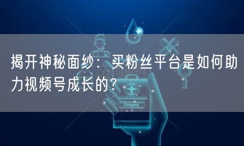 揭开神秘面纱：买粉丝平台是如何助力视频号成长的？