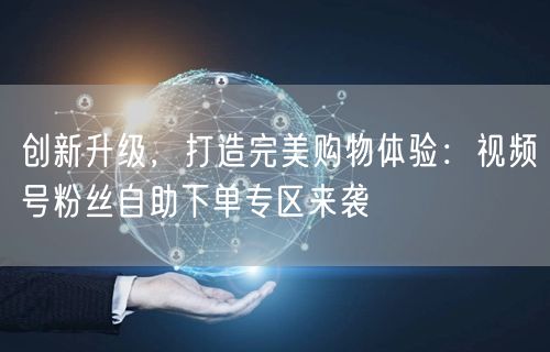 创新升级，打造完美购物体验：视频号粉丝自助下单专区来袭