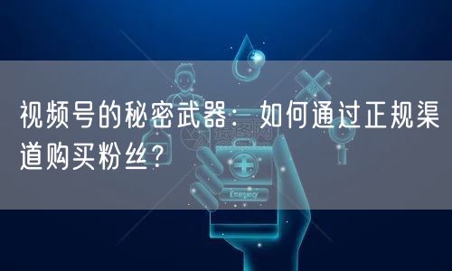 视频号的秘密武器：如何通过正规渠道购买粉