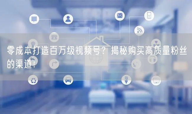 零成本打造百万级视频号？揭秘购买高质量粉