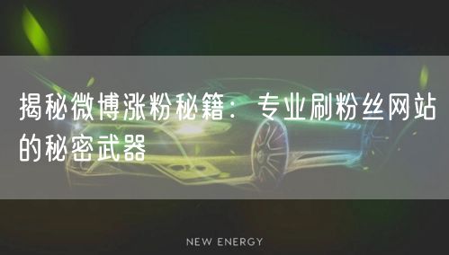 揭秘微博涨粉秘籍：专业刷粉丝网站的秘密武器